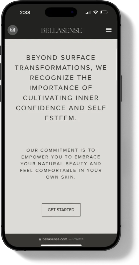 Bellasense Website Mobile