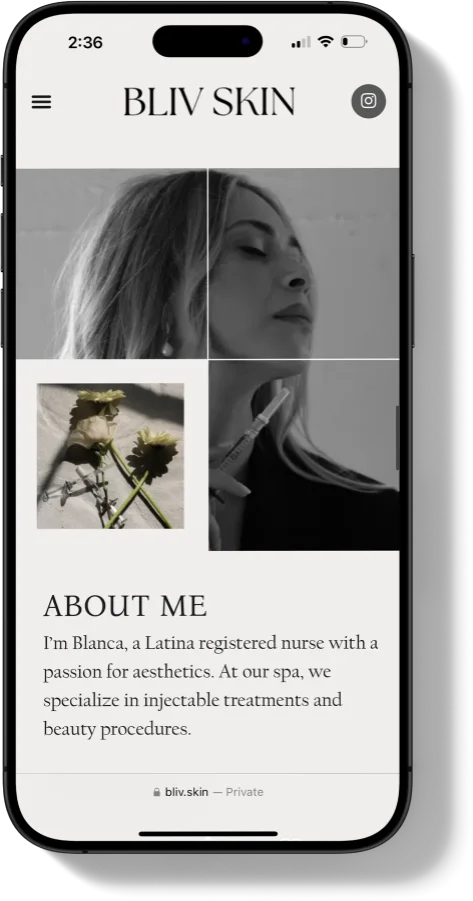 Bliv Skin Website Mobile