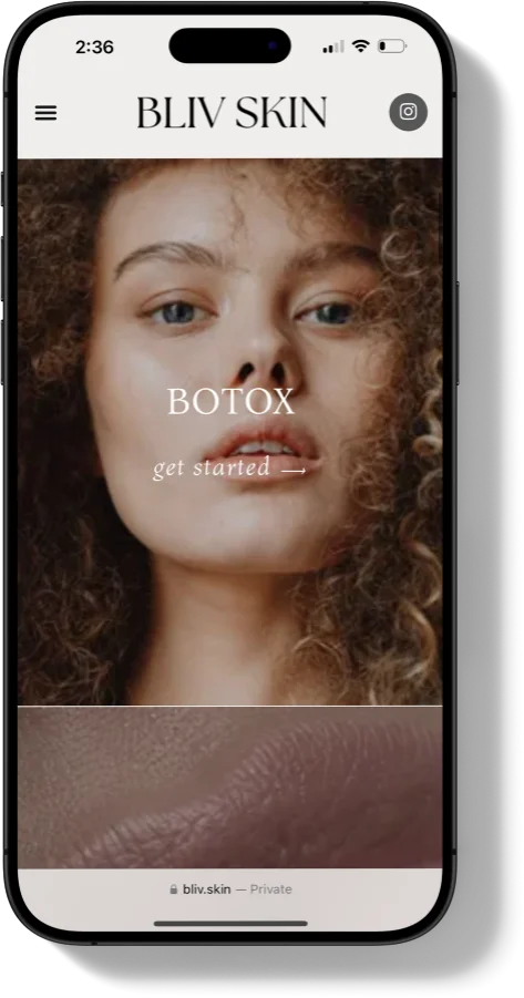 Bliv Skin Website Mobile