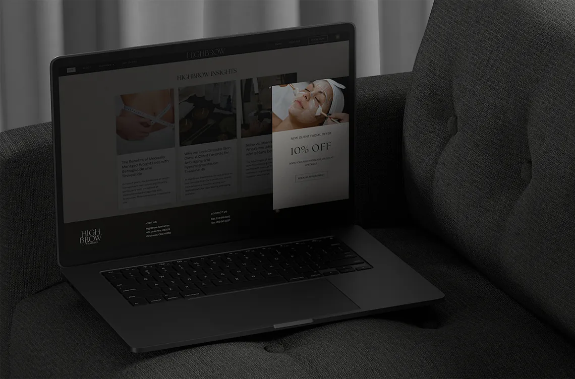 HighBrow Aesthetics Website Showcase