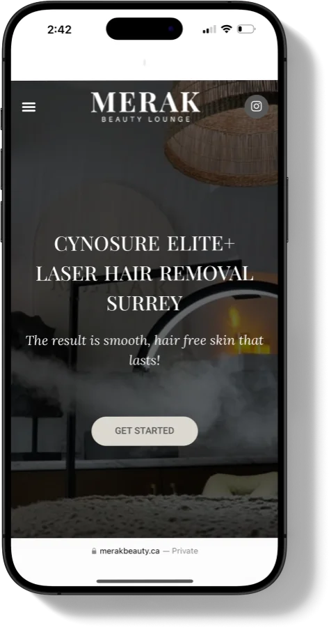 Merak Beauty Lounge Website Mobile