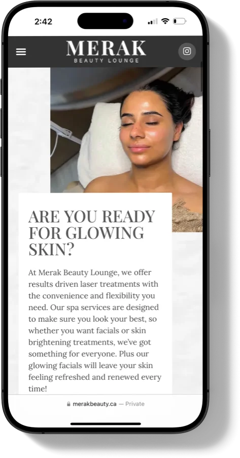Merak Beauty Lounge Website Mobile