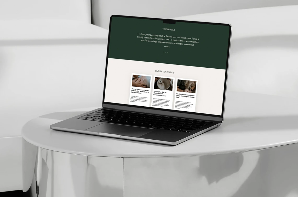Simplee Skin Website Showcase