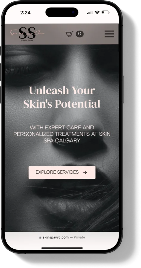 Skin Spa YYC Website Mobile