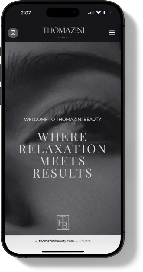 Thomazini Beauty Website - Mobile