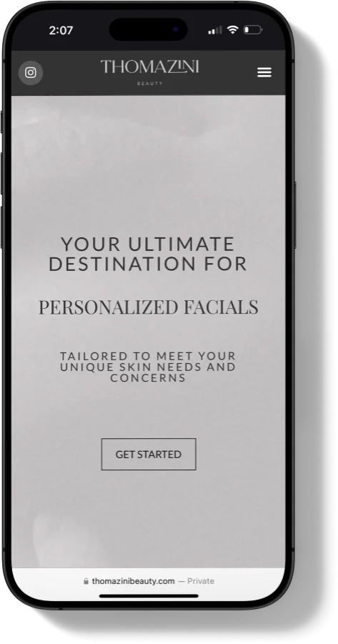 Thomazini Beauty Website - Mobile