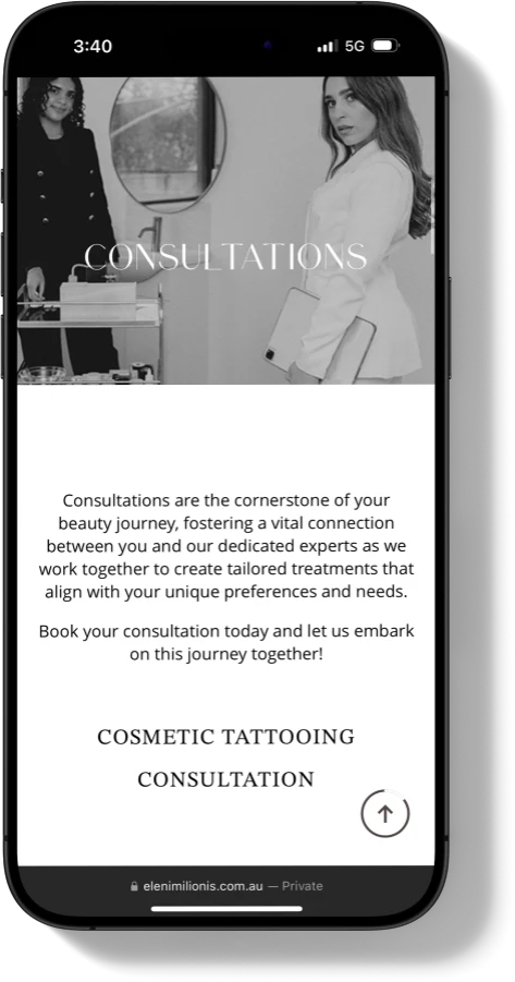 Eleni Milionis Website Mobile