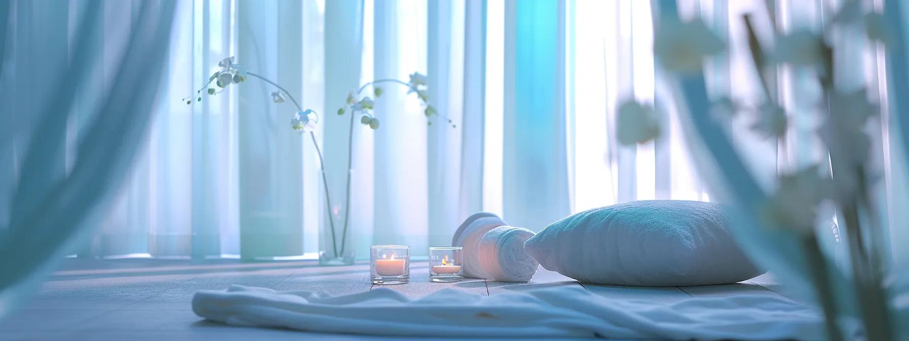 a serene spa website featuring tranquil shades of blue and green, evoking a sense of calm and relaxation.